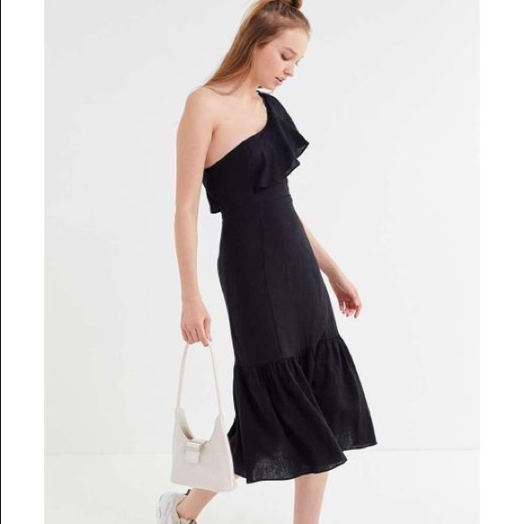 linen one shoulder dress